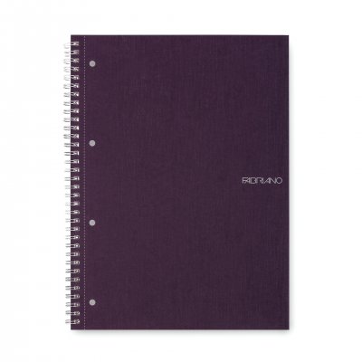 Fabriano Тетрадка, A4, широки редове, офсетова хартия, метална спирала, мека корица, 70 листа, лилава