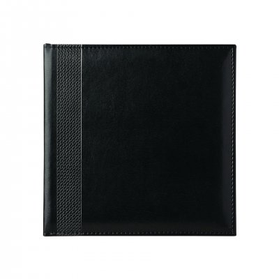 Календар-бележник К2, без дати, 20 x 20 cm, кожена подвързия, черен