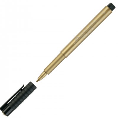 Faber-Castell Маркер Pitt Artist Pen, объл, 1.5 mm, златист