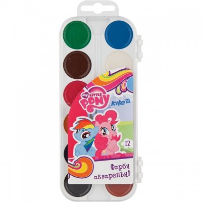 Водни бои Kite Little Pony медени 12 цвята