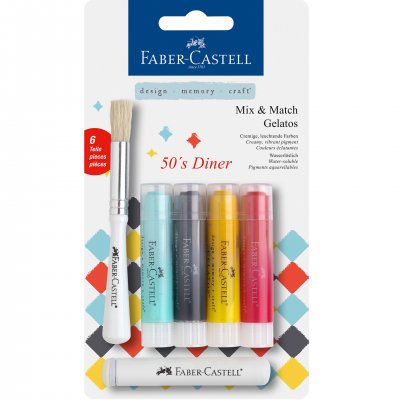 Faber-Castell Акварелни пастели Gelatos, комплект 50's Diner, 4 цвята