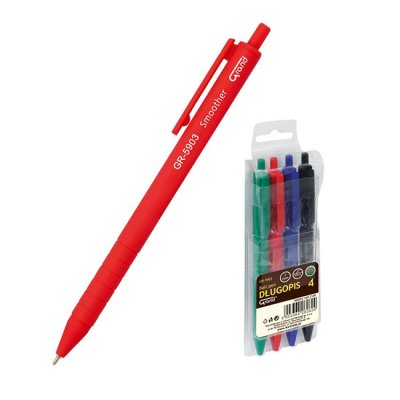 Авт. химикалка Grand 1.0 mm комплект 4 цвята