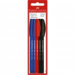 Faber-Castell Химикалка 030F, 5 броя (2 черни, 2 сини и 1 червен)