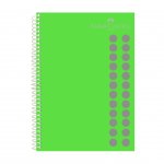 Faber-Castell Тетрадка, A4, широки редове, офсетова хартия, спирала, твърда PP корица, 100 листа, цветове асорти