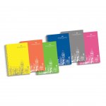 Faber-Castell Тетрадка, A4, широки редове, офсетова хартия, спирала, твърда PP корица, 120 листа, цветове асорти