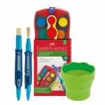 Faber-Castell комплект – акварелни бои Connector, сгъваема чаша за рисуване и 2 броя сгъваеми четки