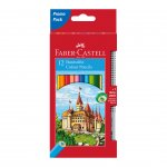 Faber-Castell Цветни моливи Замък, 12 цвята, с включен чернографитен молив Grip 2001