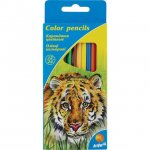 Цветни моливи Kite Tiger двустранни 12 бр.