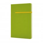 XD Тефтер, А5, 80 листа, офсетова хартия, с жълт хоризонтален ластик, зелен