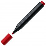 Faber-Castell Перманентен маркер Grip, със скосен връх, червен