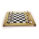Луксозен шах manopolous - staunton, златист / сребрист, 44 х 44 см.